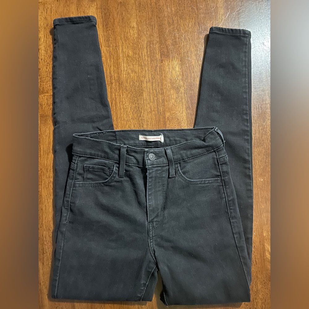 LEVI’S 720 High Rise Super Skinny Black Jeans 26 x 30